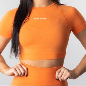 Alphalete seamless crop top orange M